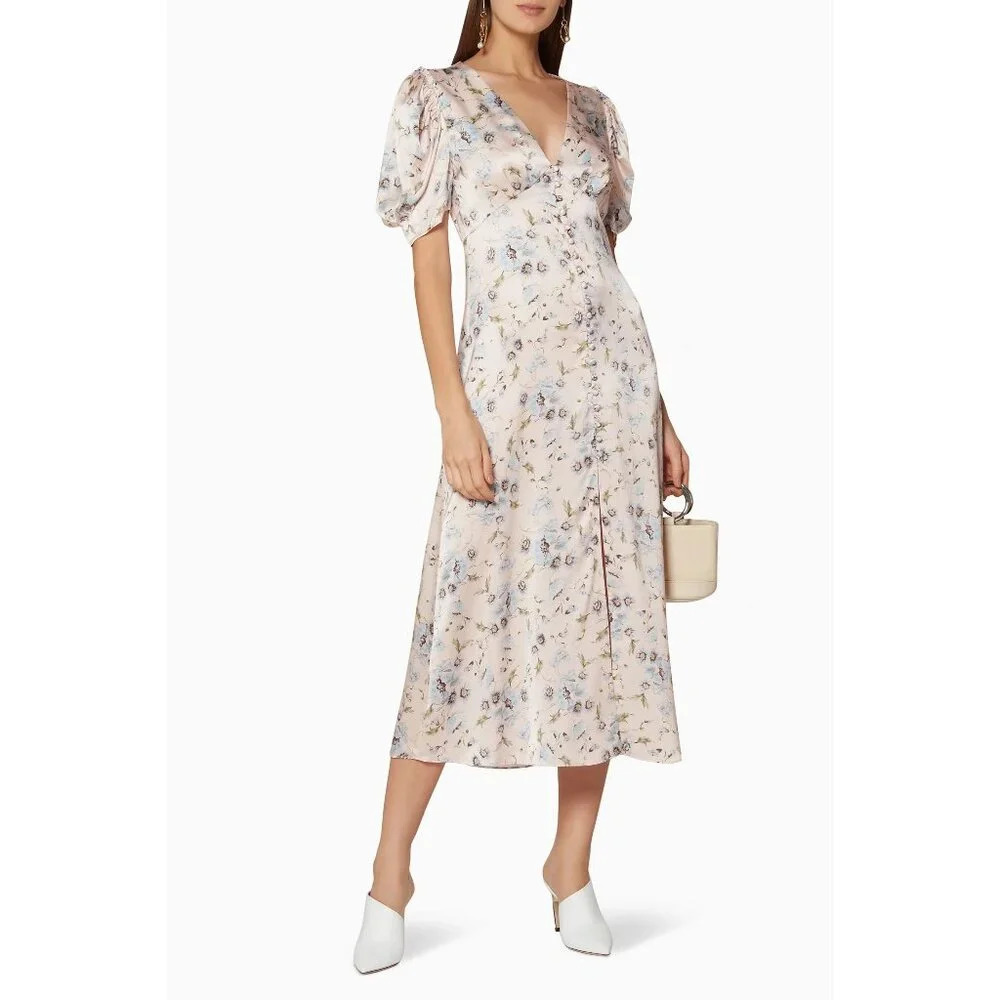 LoveShackFancy Powder-Pink Floral-Print Delaney Dress $495